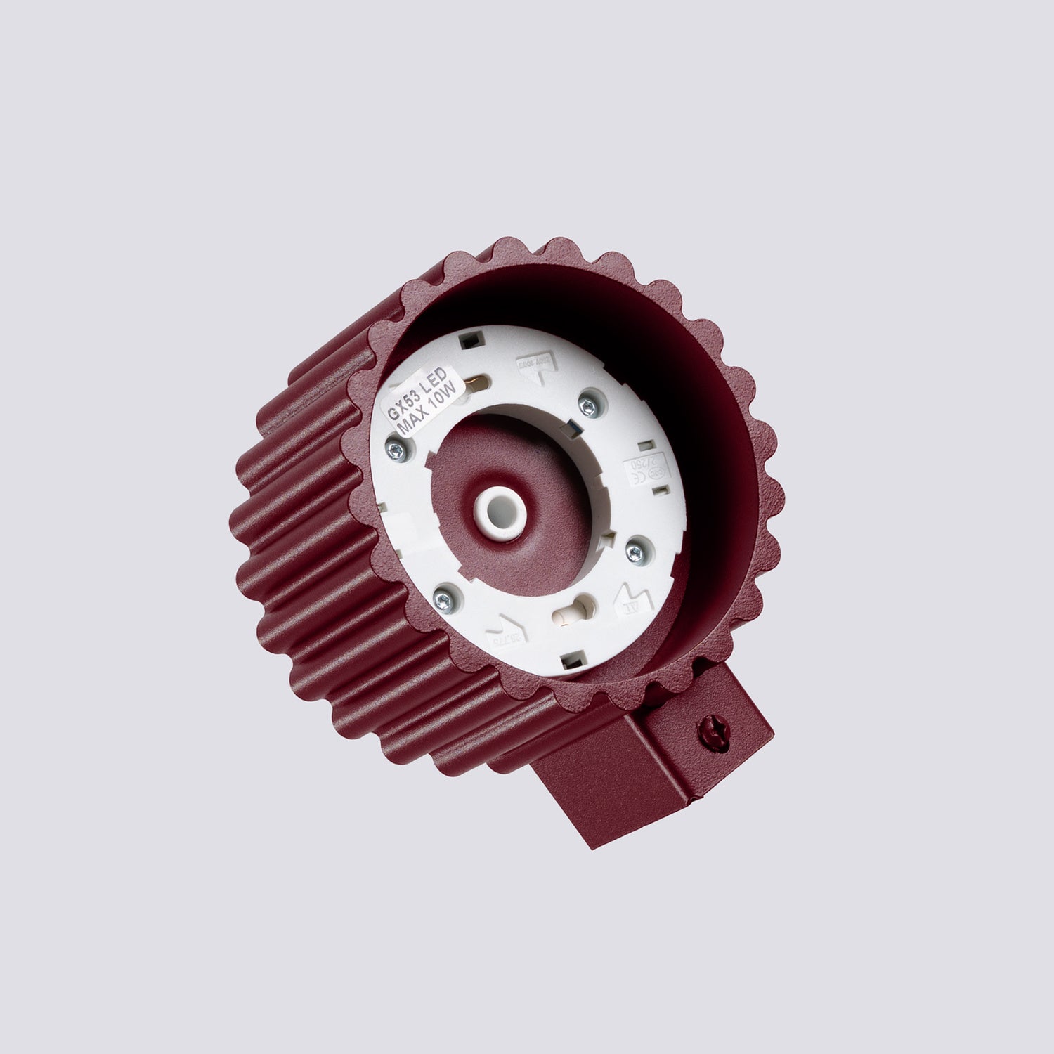Applique murale Aura aluminium bordeaux GX53 vue rapprochée