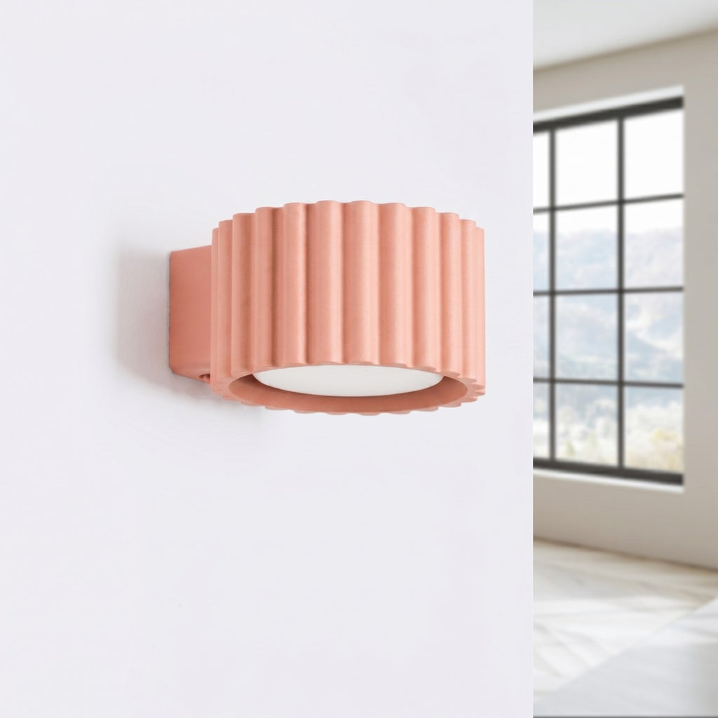 Applique murale Aura aluminium pêche GX53 vue de profil
