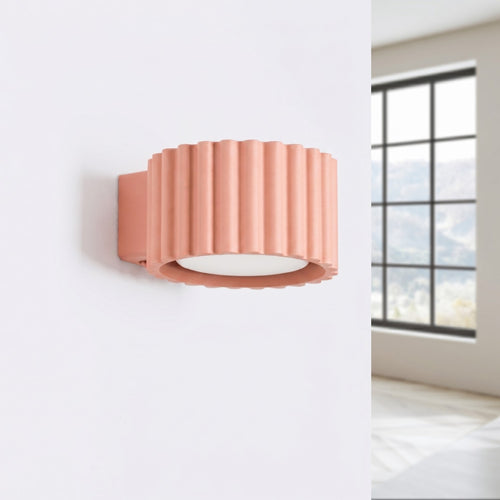 Applique murale Aura aluminium pêche GX53 vue de profil
