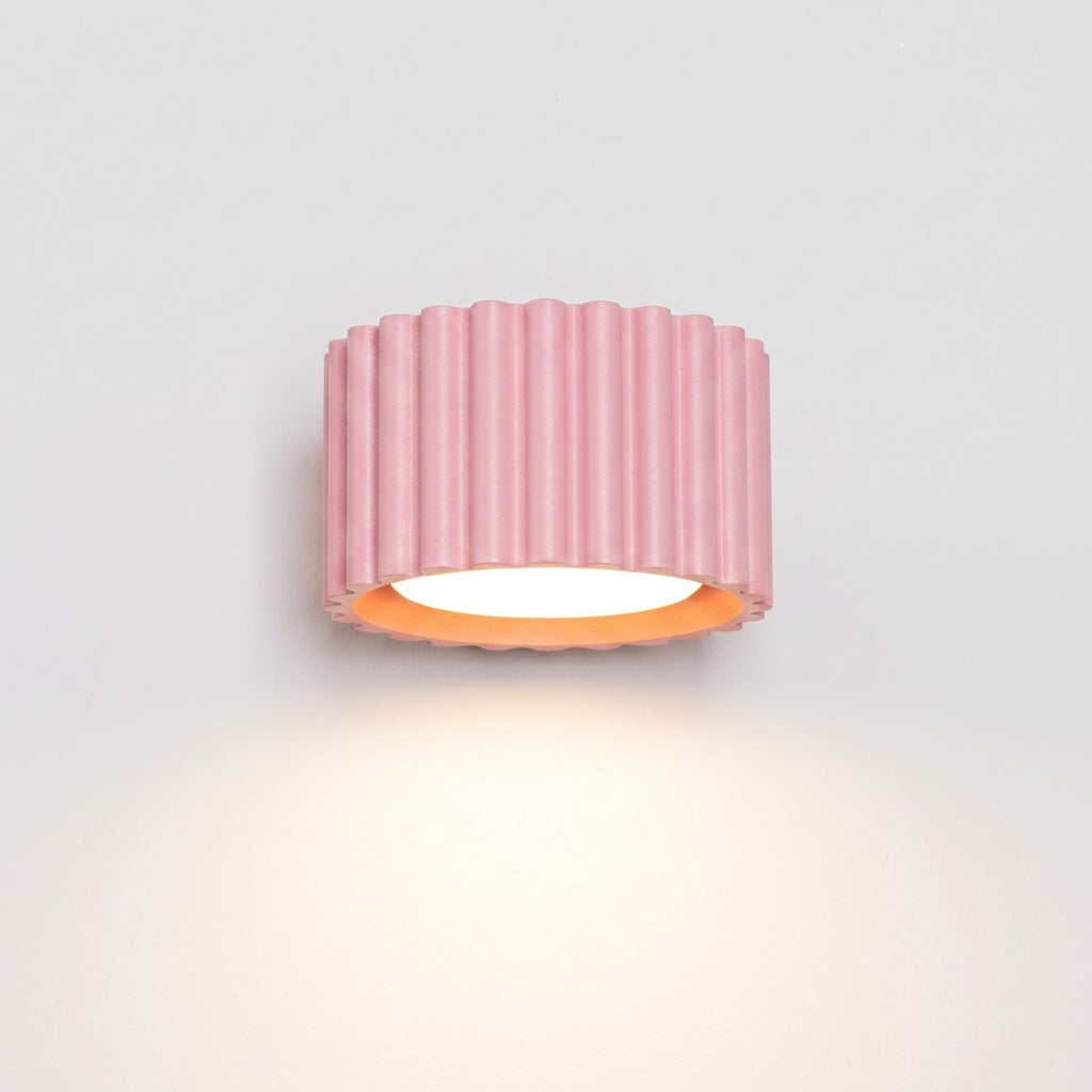 Applique murale Aura aluminium rose GX53 en situation