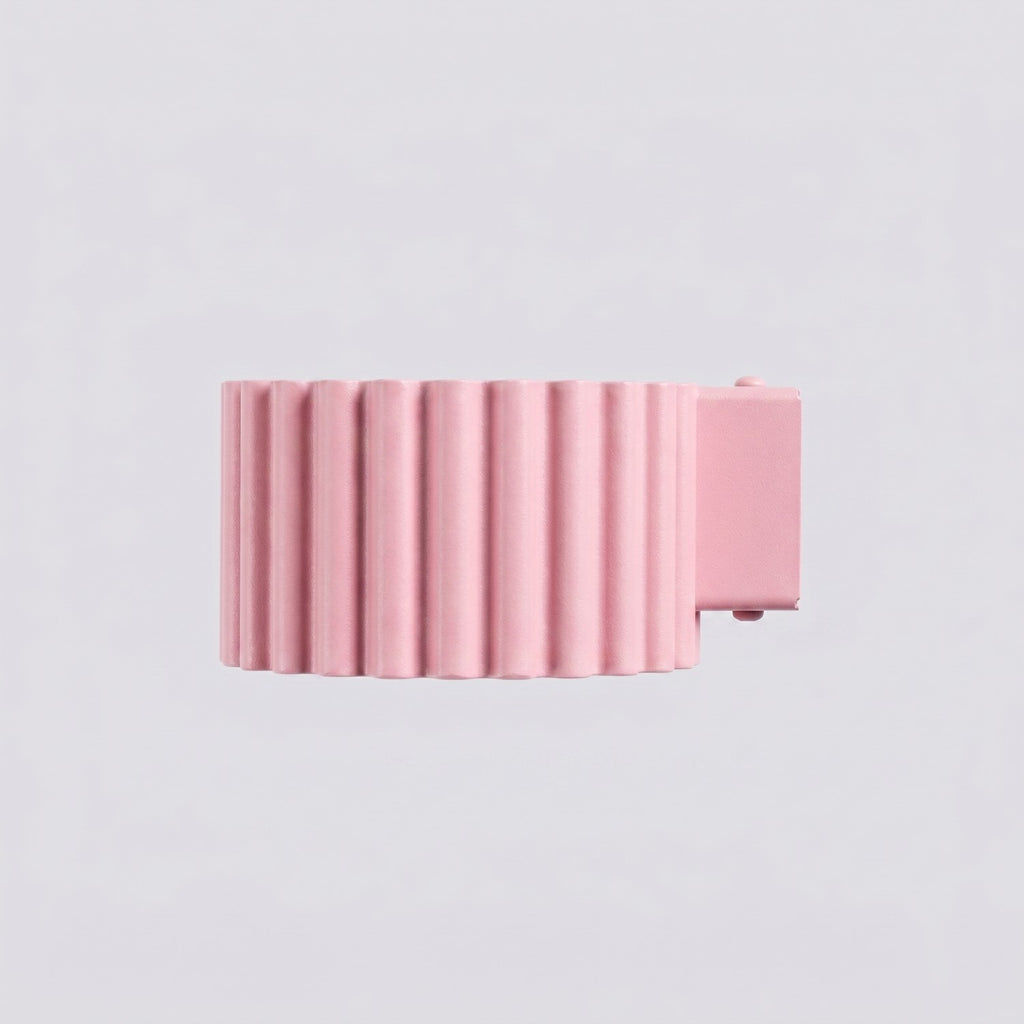 Applique murale Aura aluminium rose GX53 détail des cannelures