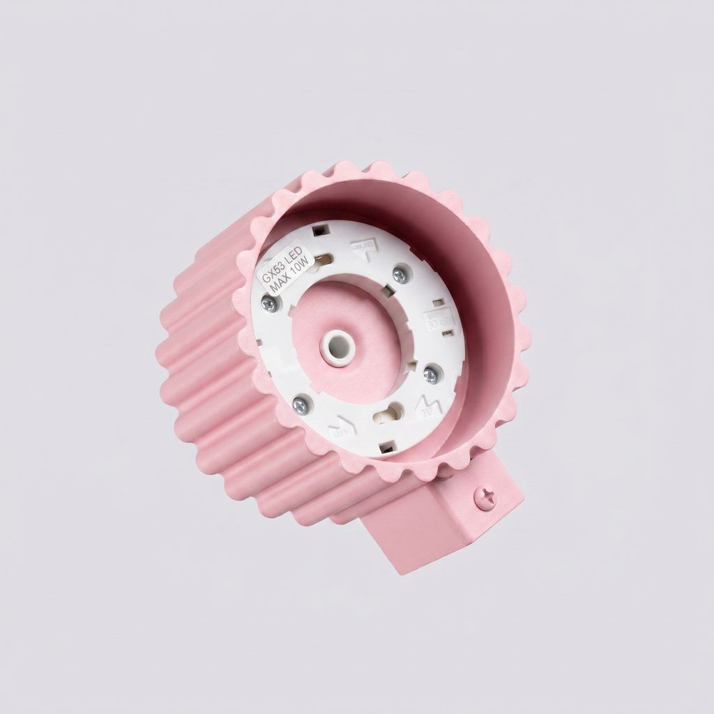 Applique murale Aura aluminium rose GX53 vue rapprochée