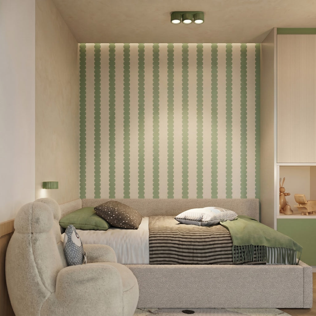 Applique murale Aura aluminium vert sauge GX53 détail
