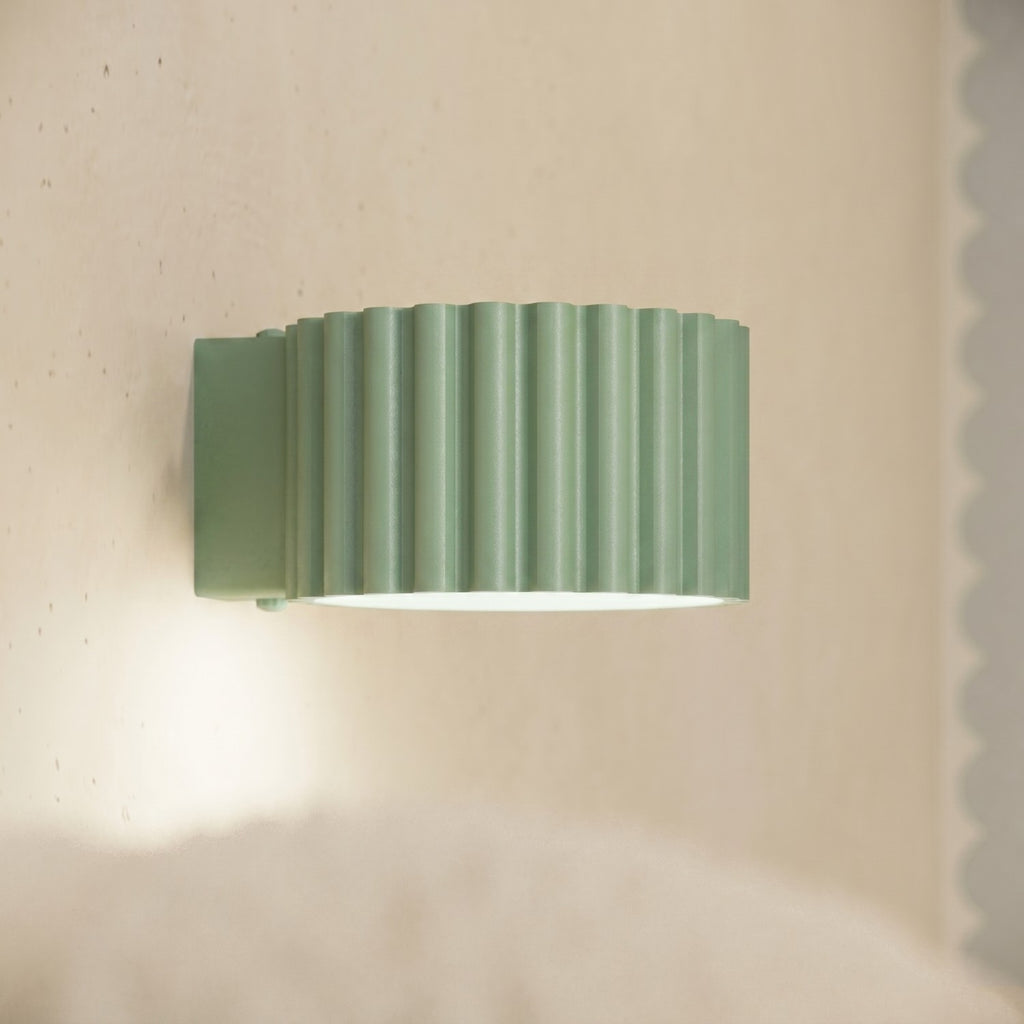 Applique murale Aura aluminium vert sauge GX53 de face