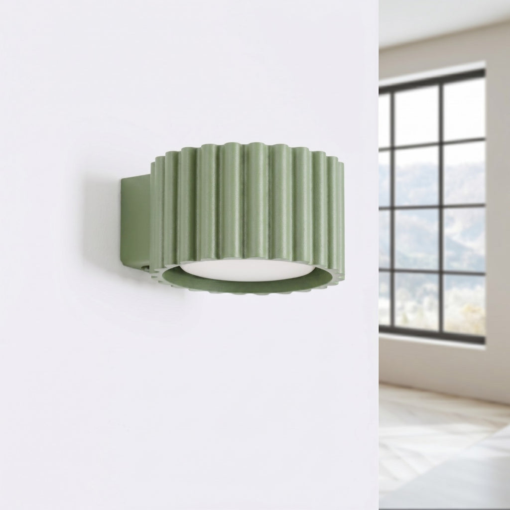 Applique murale Aura aluminium vert sauge GX53 vue de profil