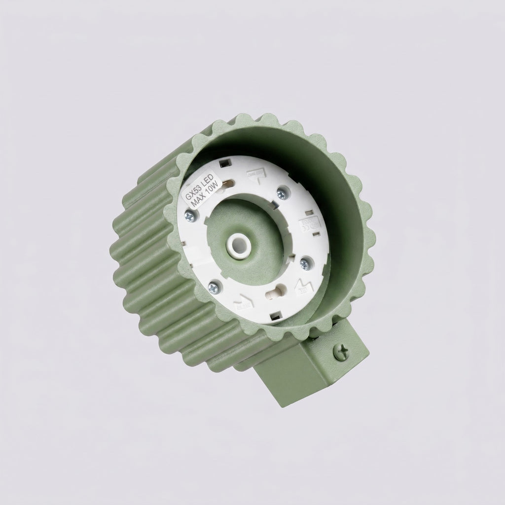 Applique murale Aura aluminium vert sauge GX53 vue rapprochée