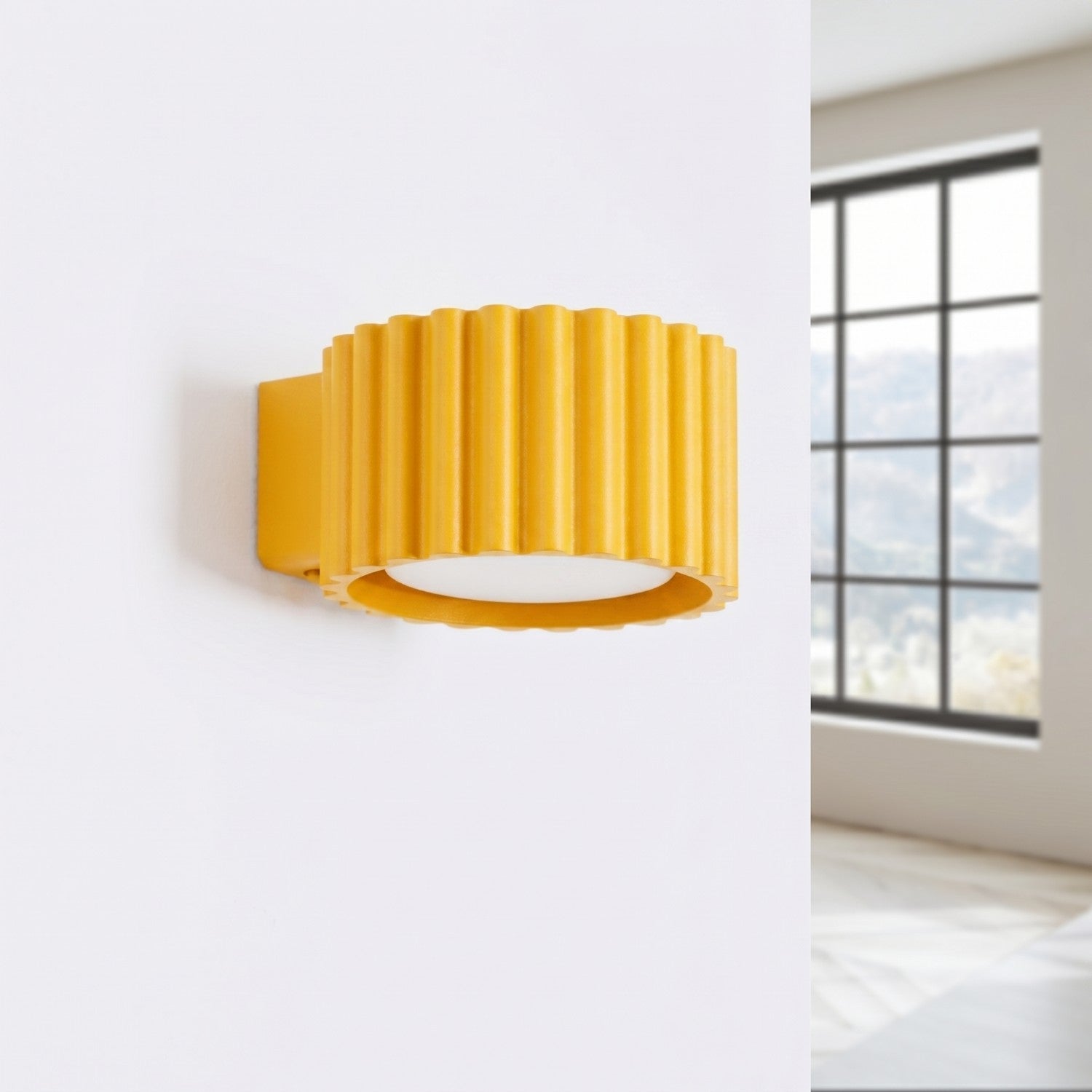 Applique murale Aura aluminium jaune GX53 vue de profil