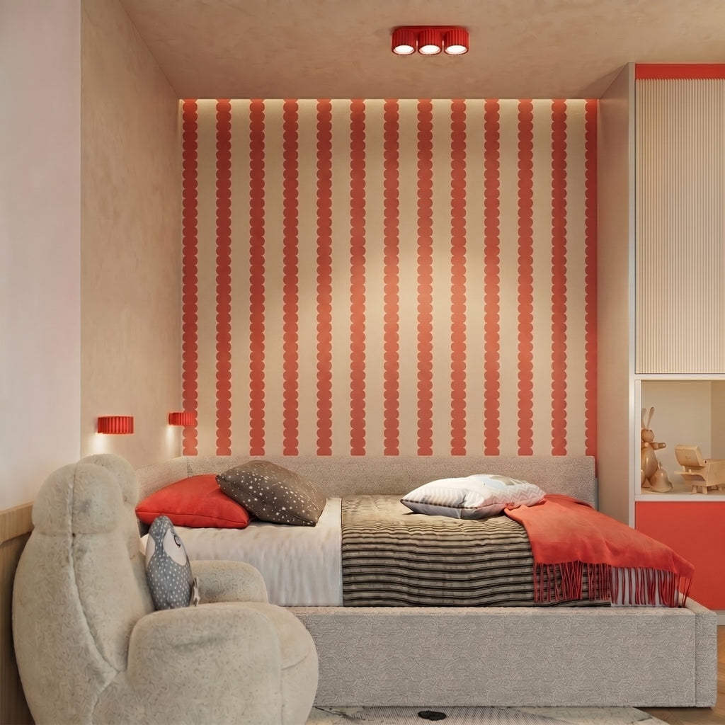 Applique murale Aura aluminium rouge GX53 détail