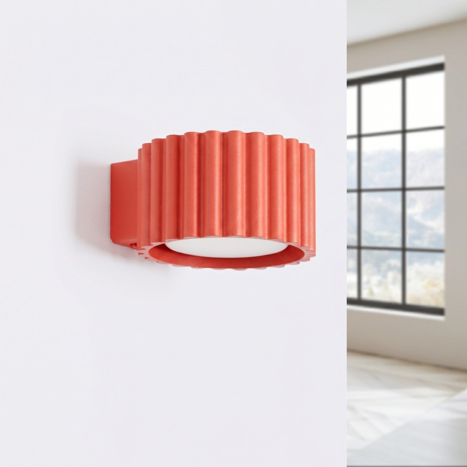 Applique murale Aura aluminium rouge GX53 vue de profil
