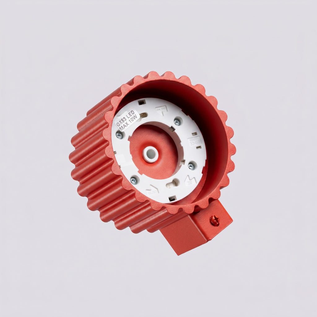 Applique murale Aura aluminium rouge GX53 vue rapprochée