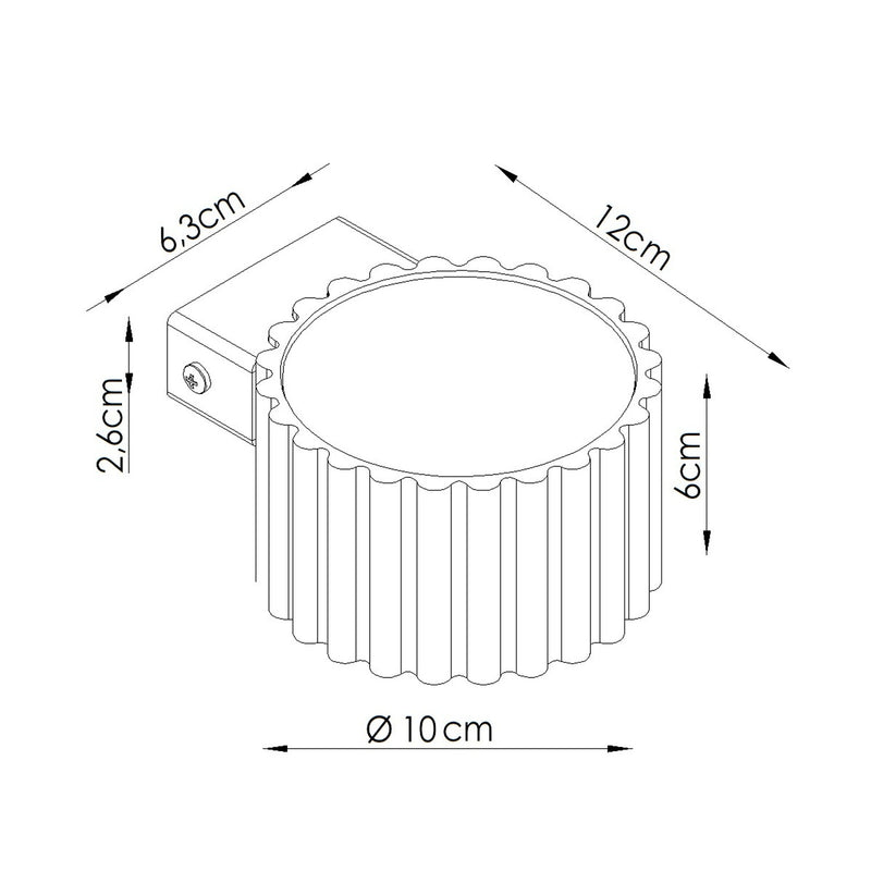 Dimensions Applique murale Aura aluminium brun GX53