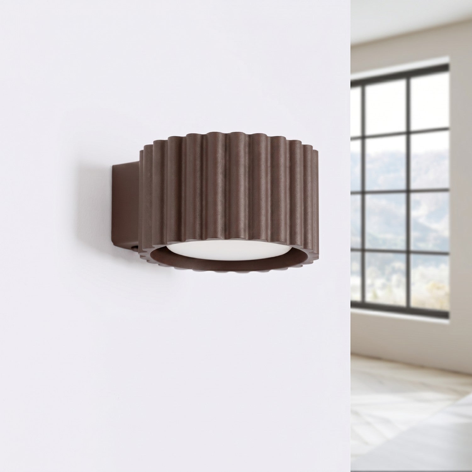 Applique murale Aura aluminium brun GX53 vue de profil