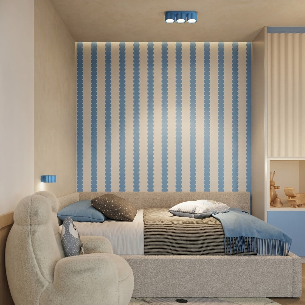 Applique murale Aura aluminium bleu clair GX53 détail