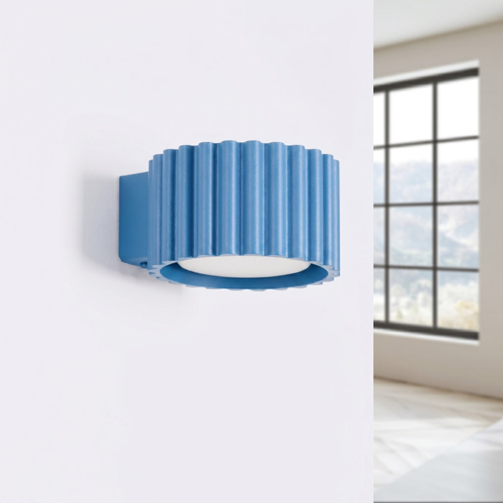 Applique murale Aura aluminium bleu clair GX53 vue de profil
