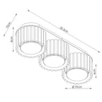 Plafonnier Aura 3 aluminium blanc GX53 schéma des dimensions