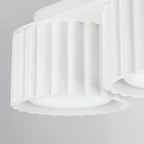 Plafonnier Aura 3 aluminium blanc GX53 détail des cannelures