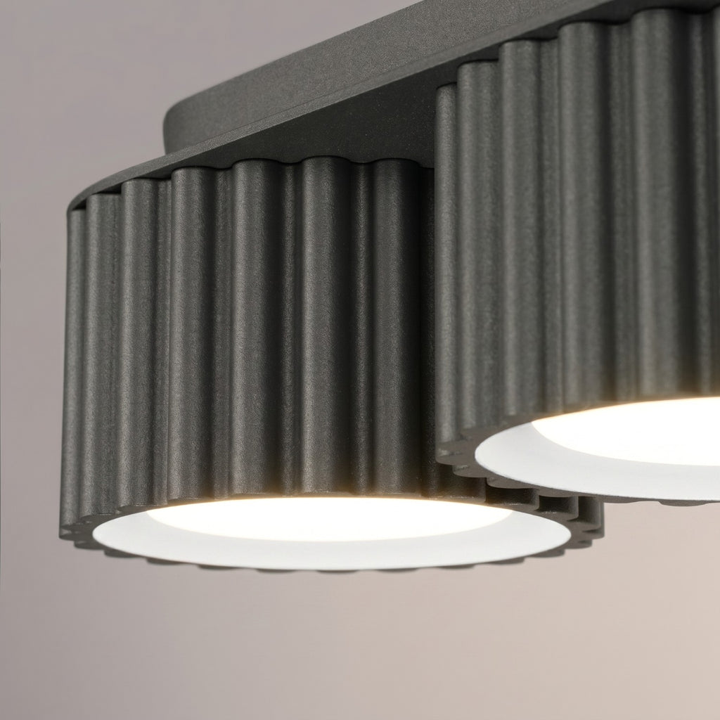 Plafonnier Aura 3 aluminium noir GX53 en situation