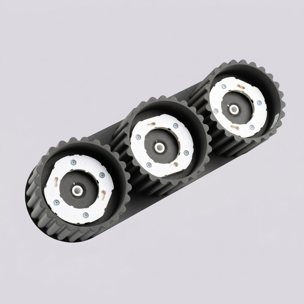 Plafonnier Aura 3 aluminium noir GX53 vue rapprochée