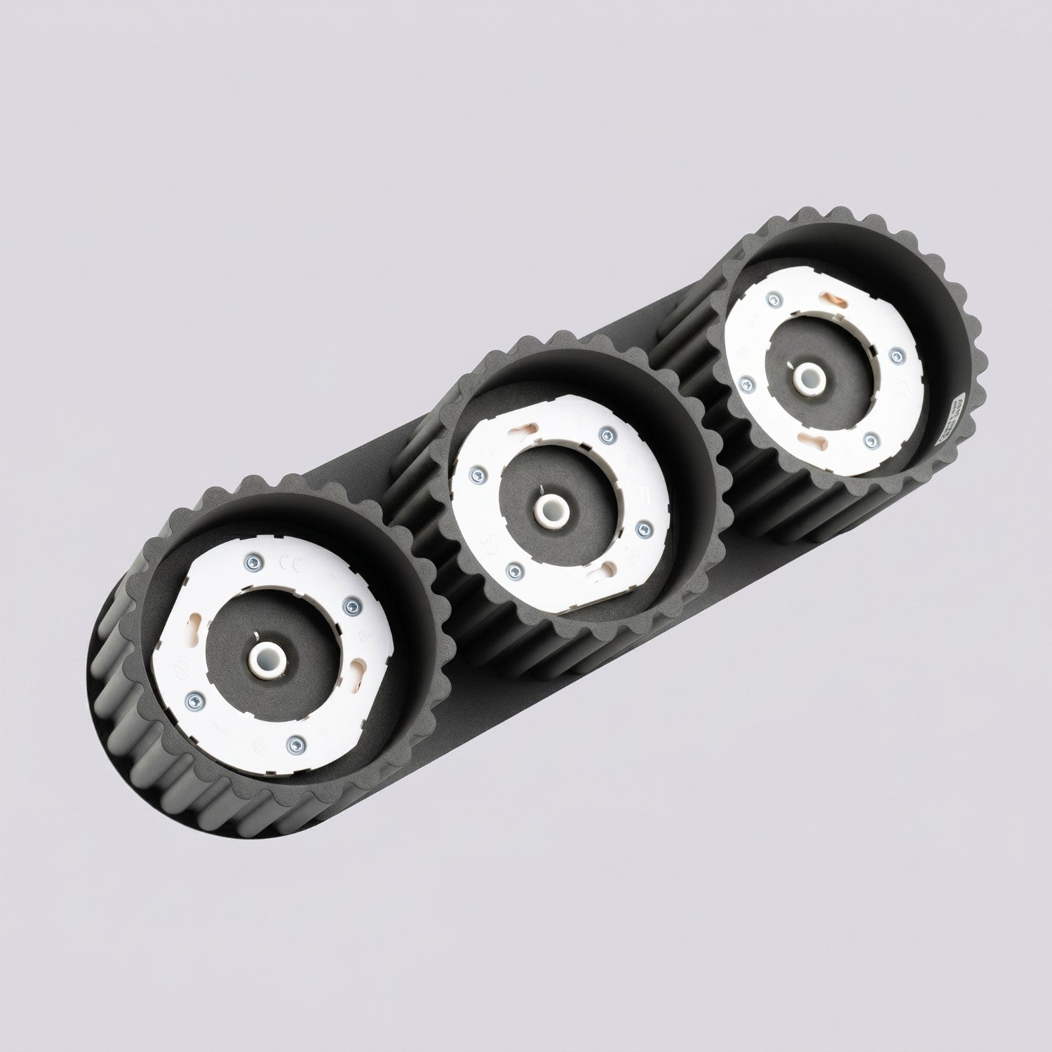 Plafonnier Aura 3 aluminium noir GX53 vue rapprochée