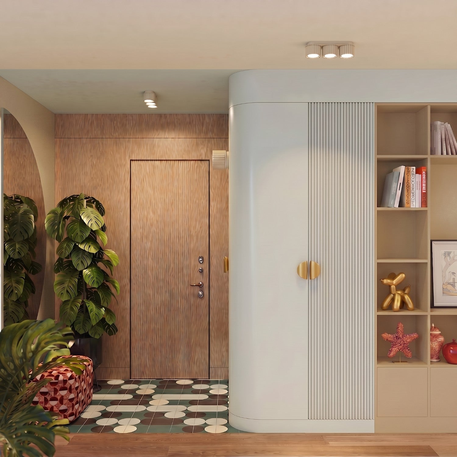 Plafonnier Aura 3 aluminium beige GX53 détail