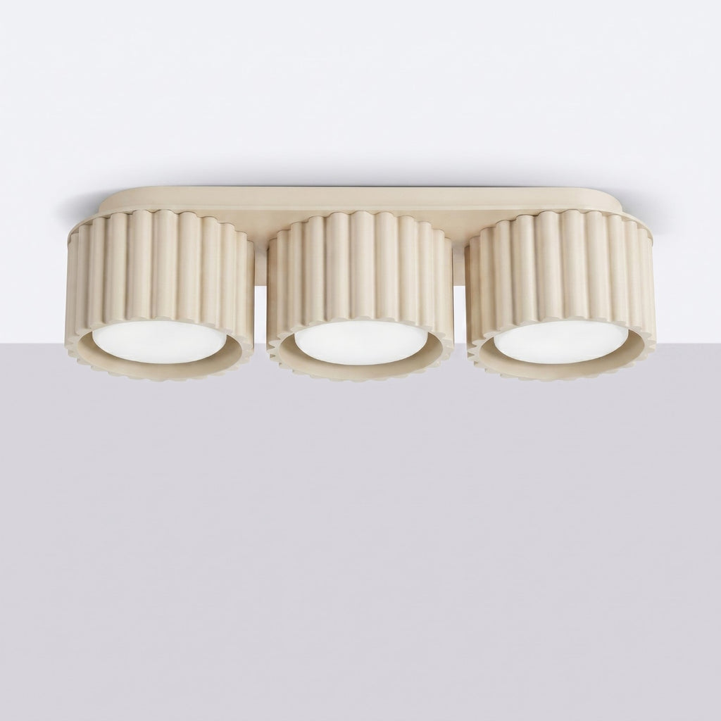 Plafonnier Aura 3 aluminium beige GX53 vue de profil