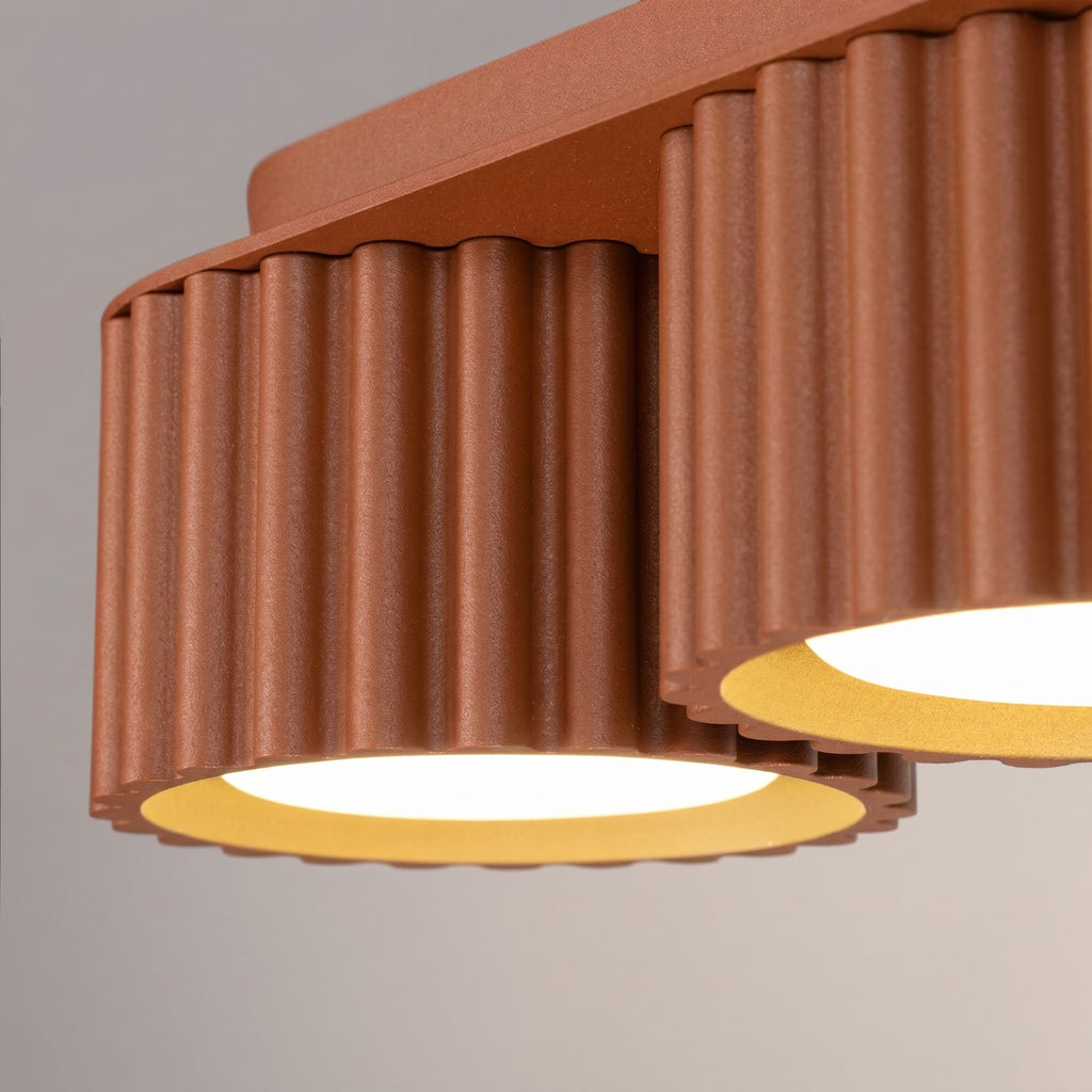 Plafonnier Aura 3 aluminium rouge ocre GX53 en situation