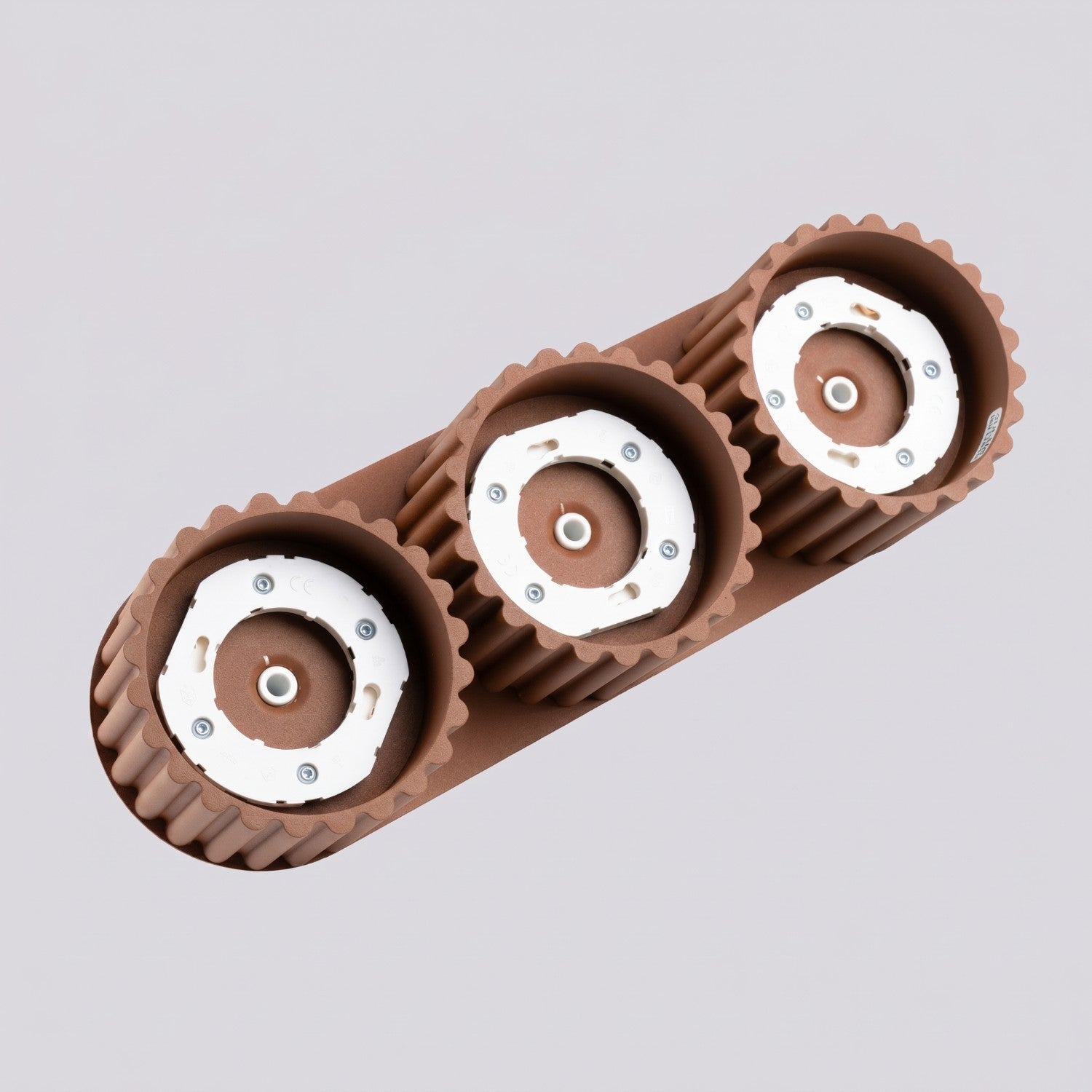 Plafonnier Aura 3 aluminium mocca GX53 vue rapprochée