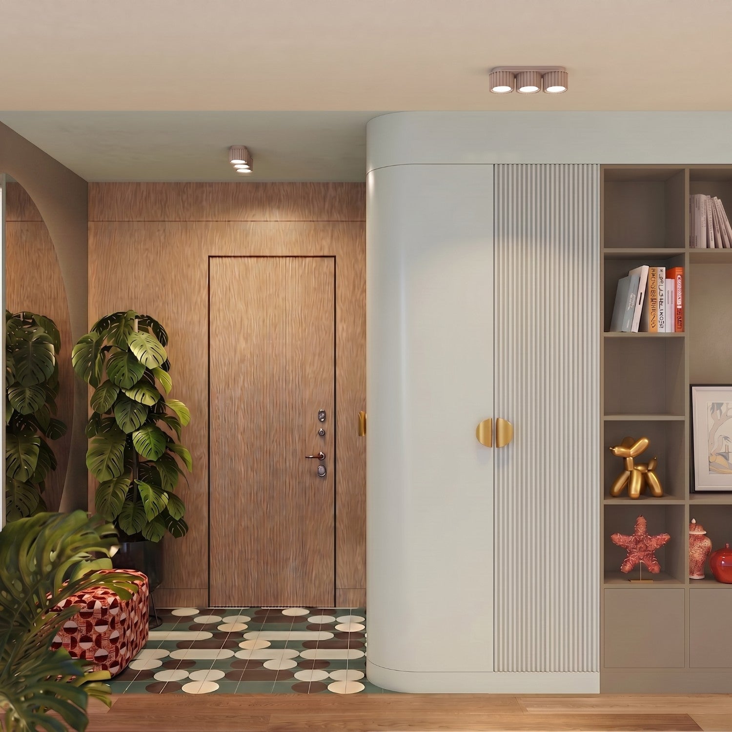 Plafonnier Aura 3 aluminium taupe GX53 détail