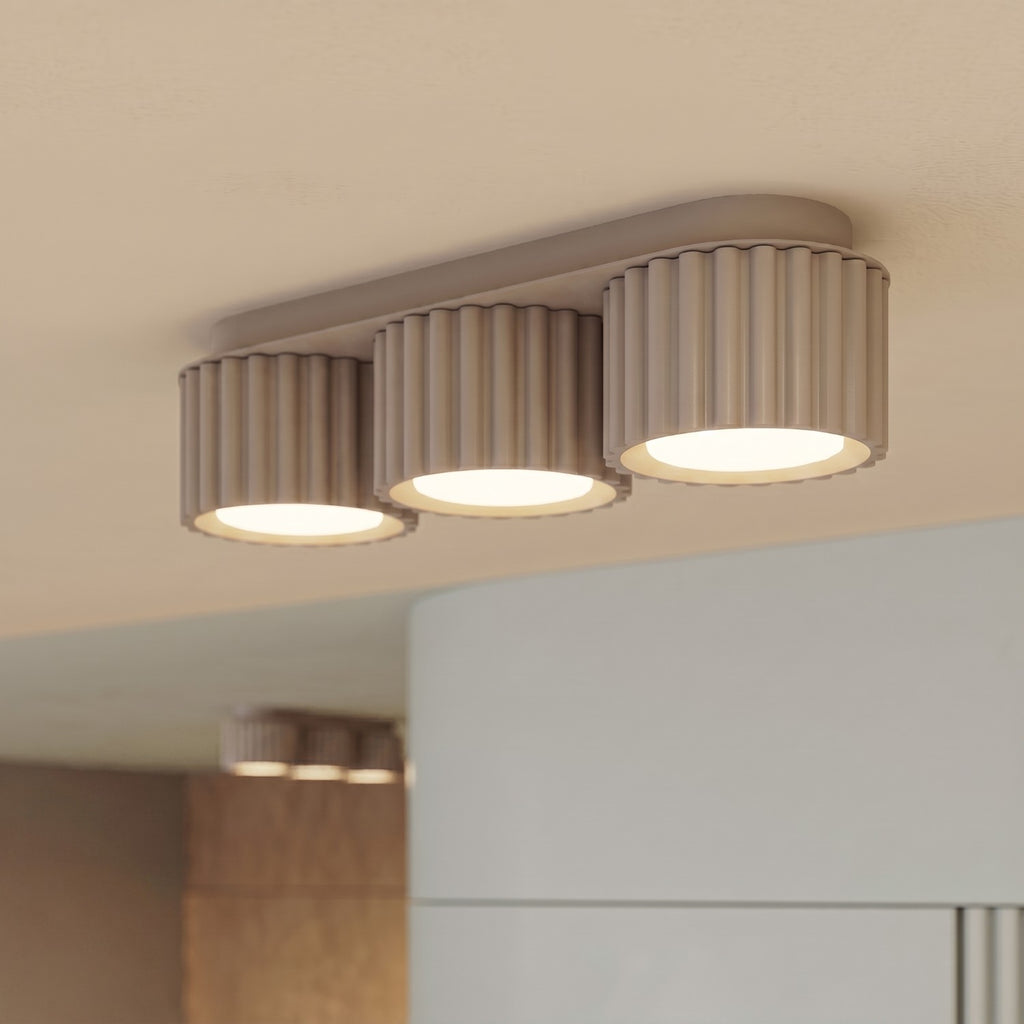 Plafonnier Aura 3 aluminium taupe GX53 de face