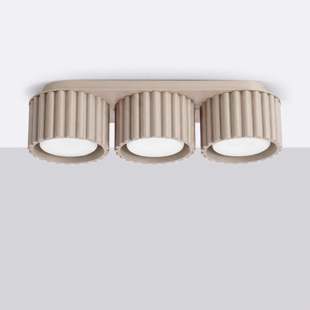 Plafonnier Aura 3 aluminium taupe GX53 vue de profil