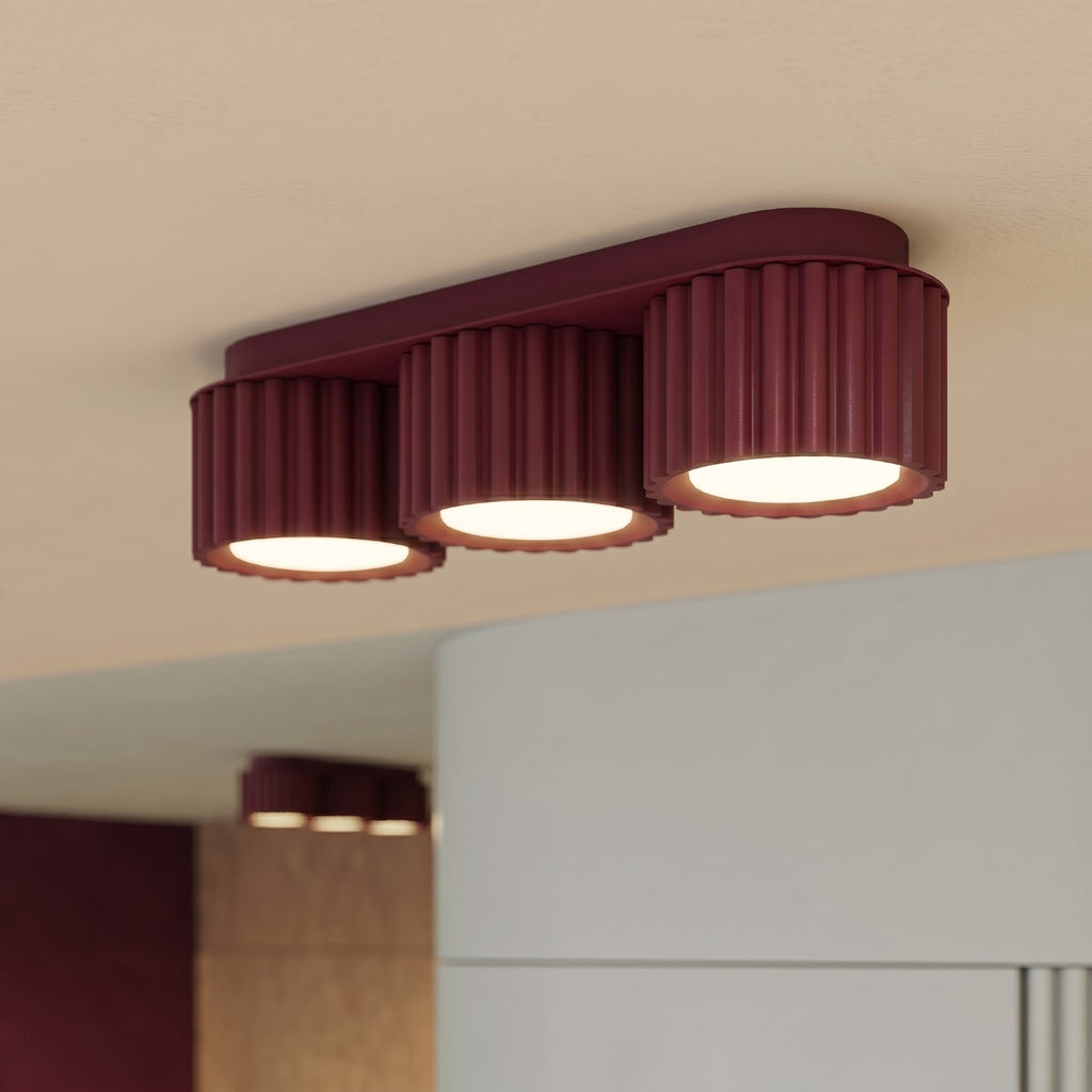 Plafonnier Aura 3 aluminium bordeaux GX53 de face