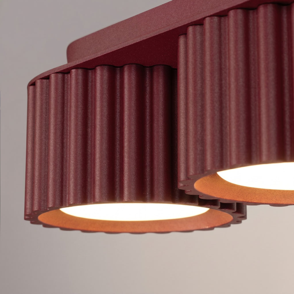 Plafonnier Aura 3 aluminium bordeaux GX53 en situation