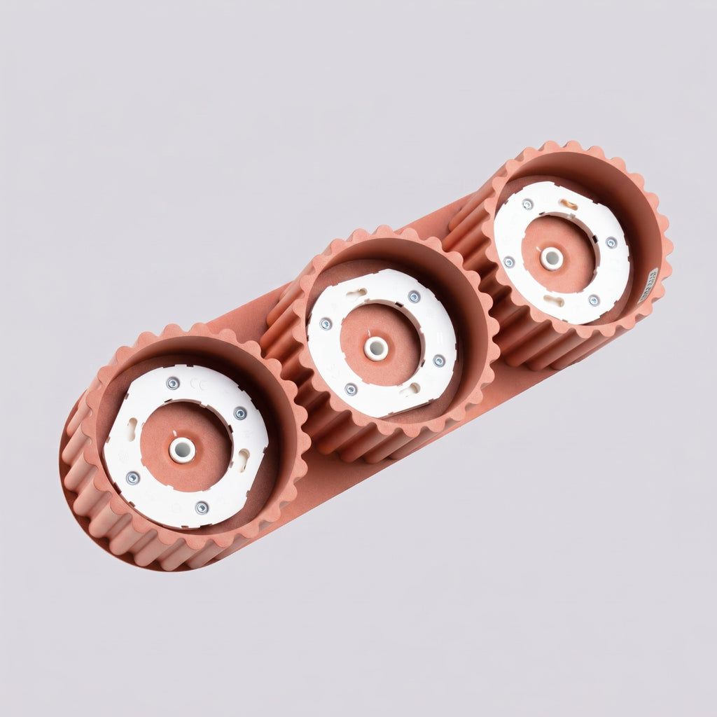 Plafonnier Aura 3 aluminium pêche GX53 vue rapprochée