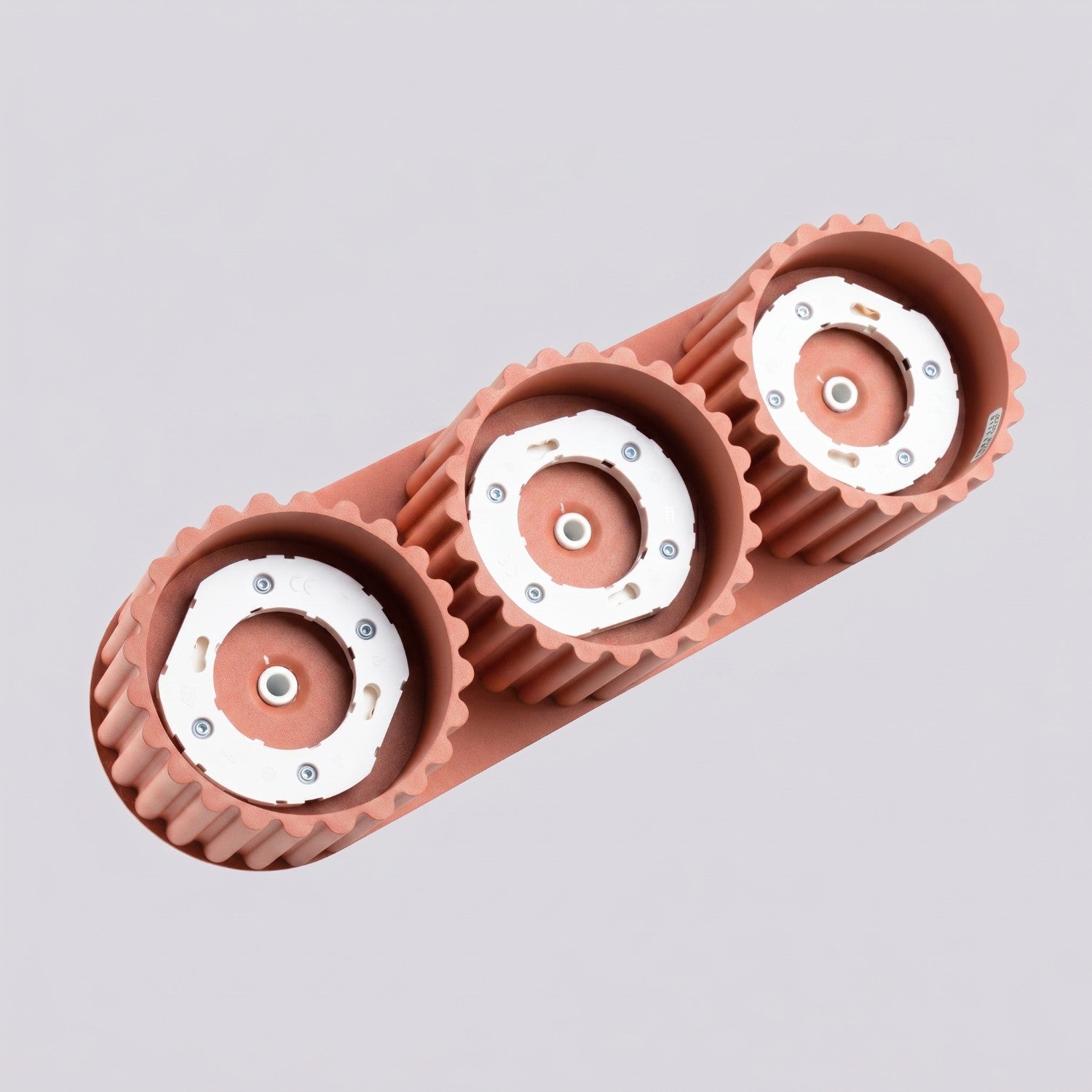 Plafonnier Aura 3 aluminium pêche GX53 vue rapprochée