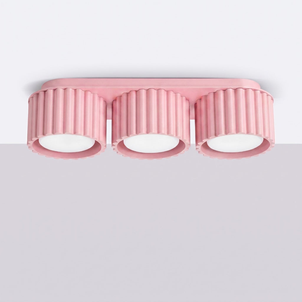 Plafonnier Aura 3 aluminium rose GX53 vue de profil
