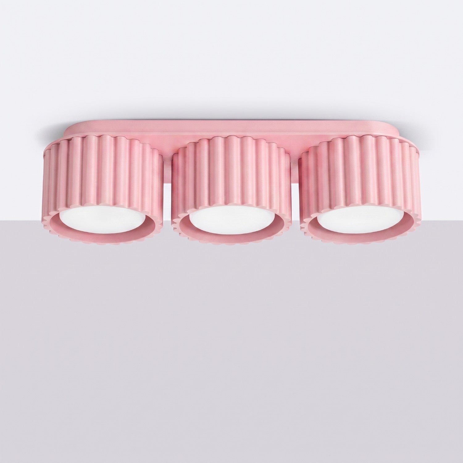 Plafonnier Aura 3 aluminium rose GX53 vue de profil