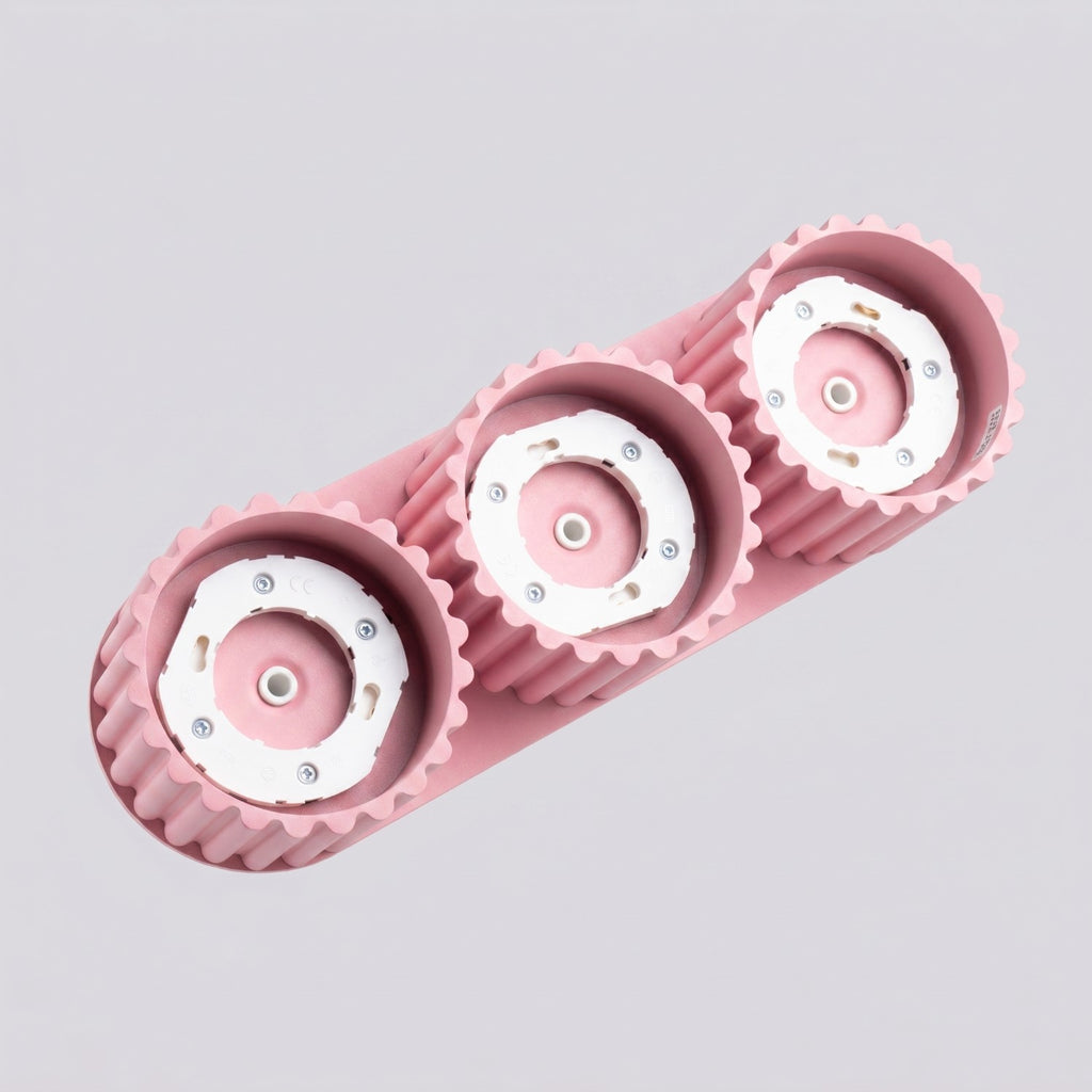 Plafonnier Aura 3 aluminium rose GX53 vue rapprochée