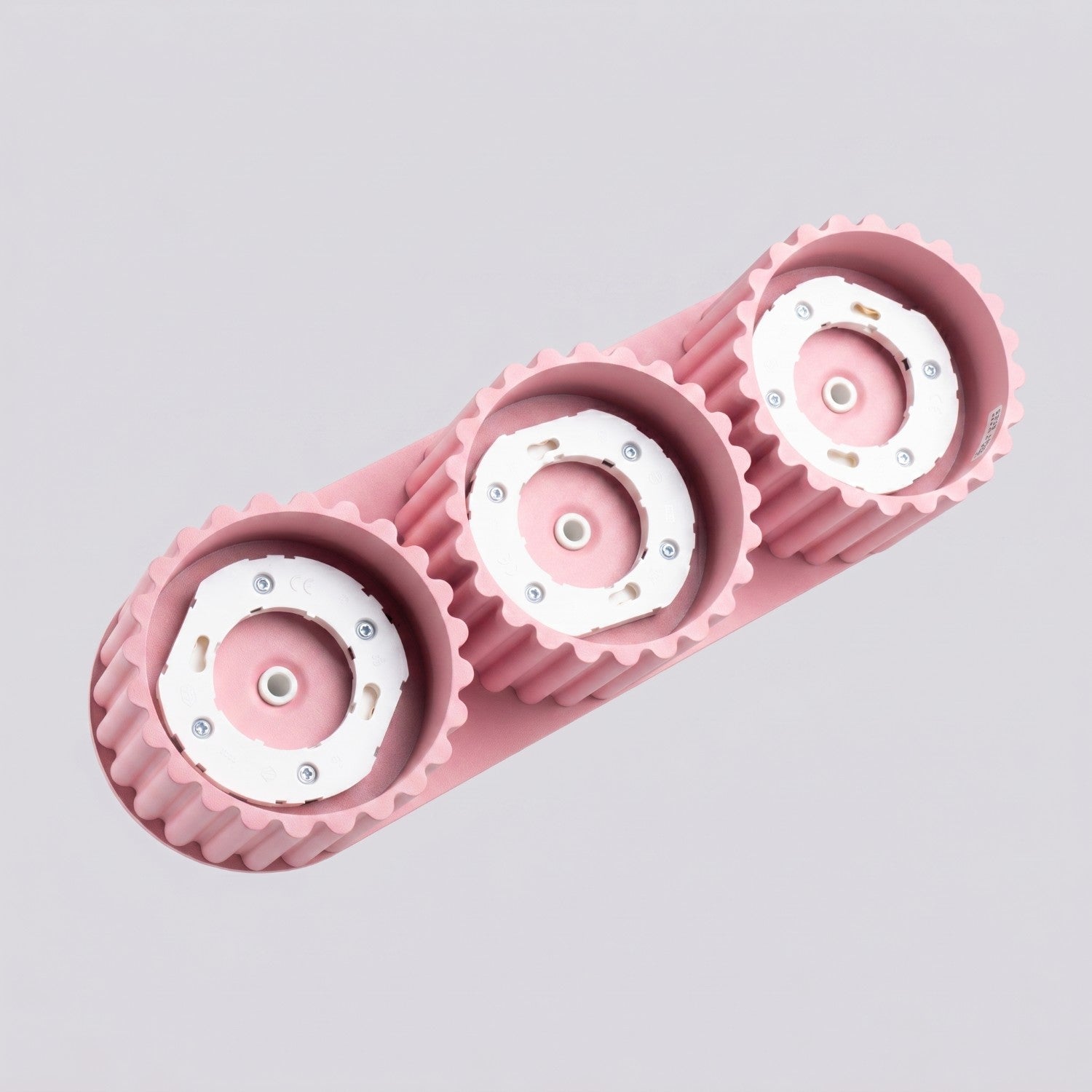 Plafonnier Aura 3 aluminium rose GX53 vue rapprochée
