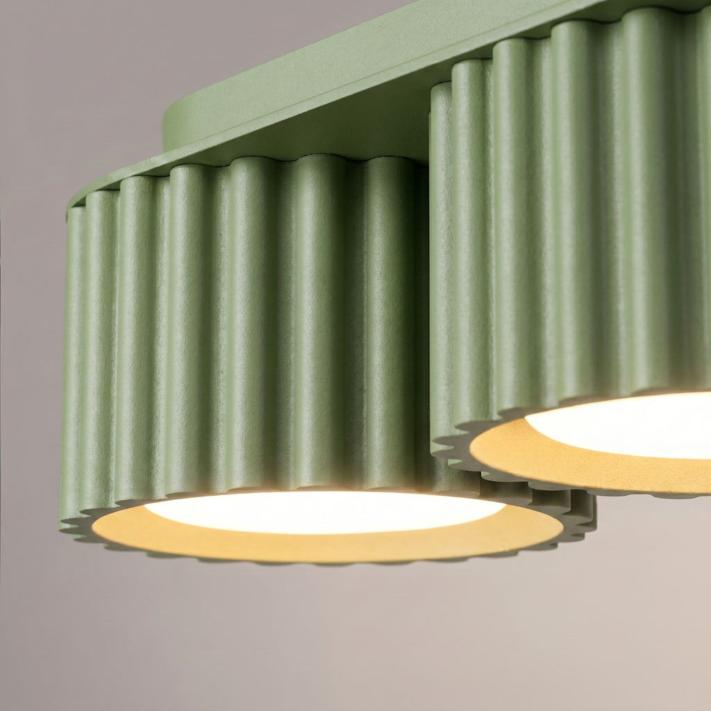 Plafonnier Aura 3 aluminium vert sauge GX53 en situation