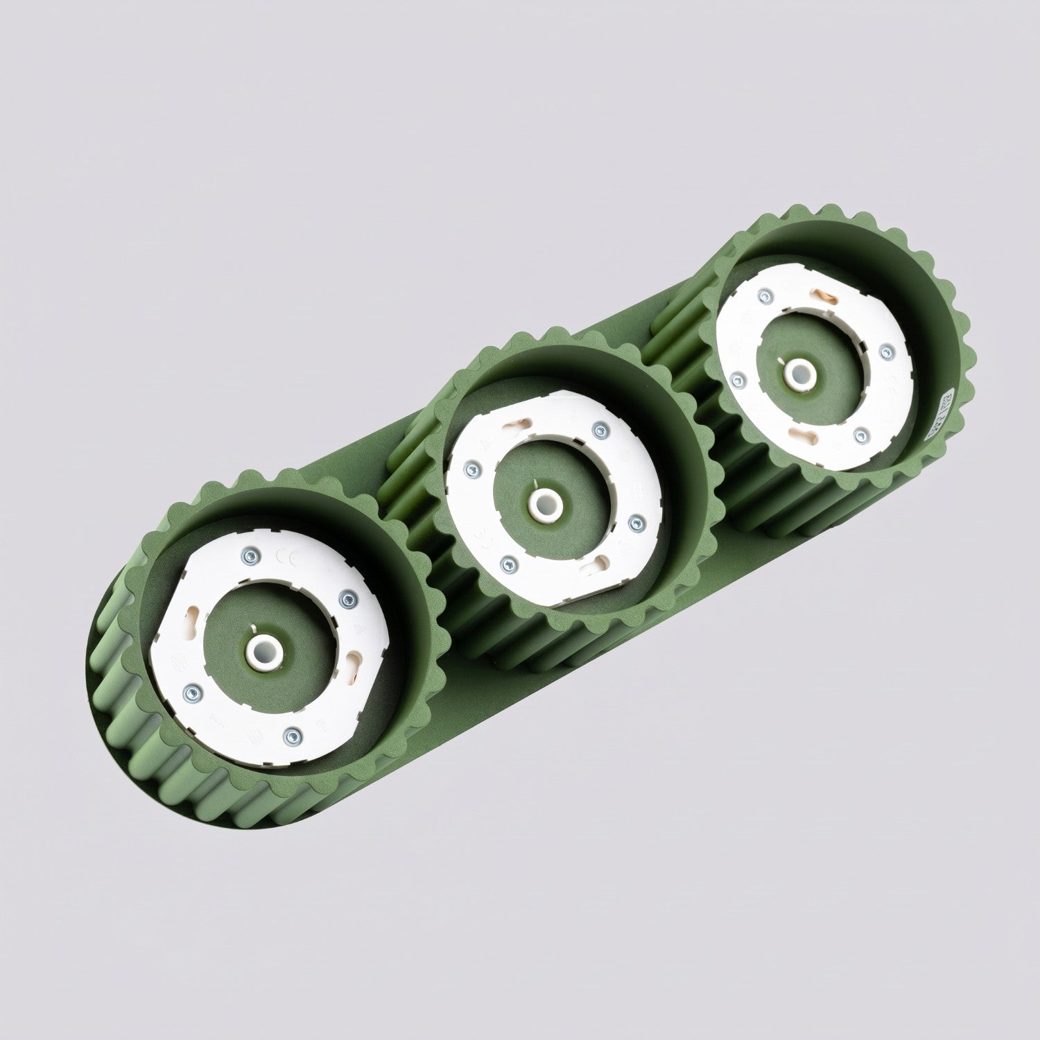 Plafonnier Aura 3 aluminium vert sauge GX53 vue rapprochée