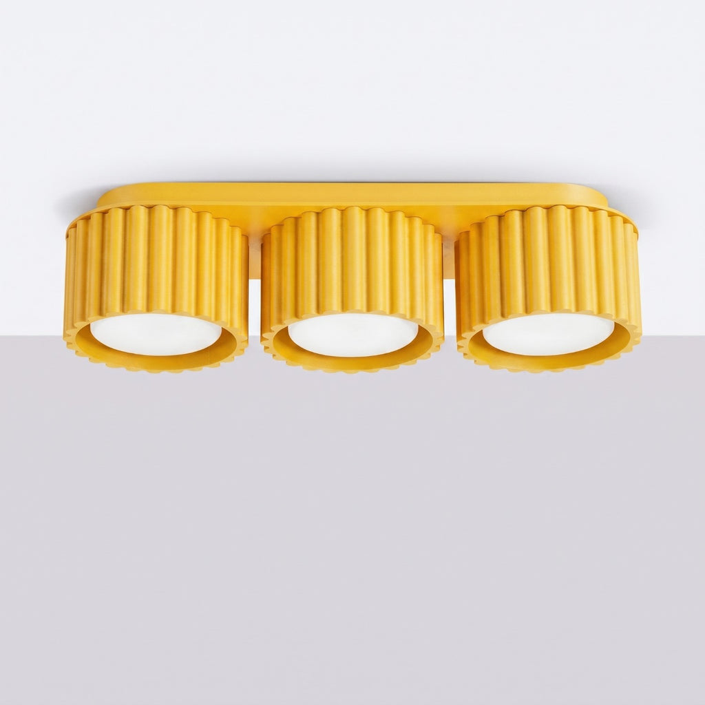 Plafonnier Aura 3 aluminium jaune GX53 vue de profil