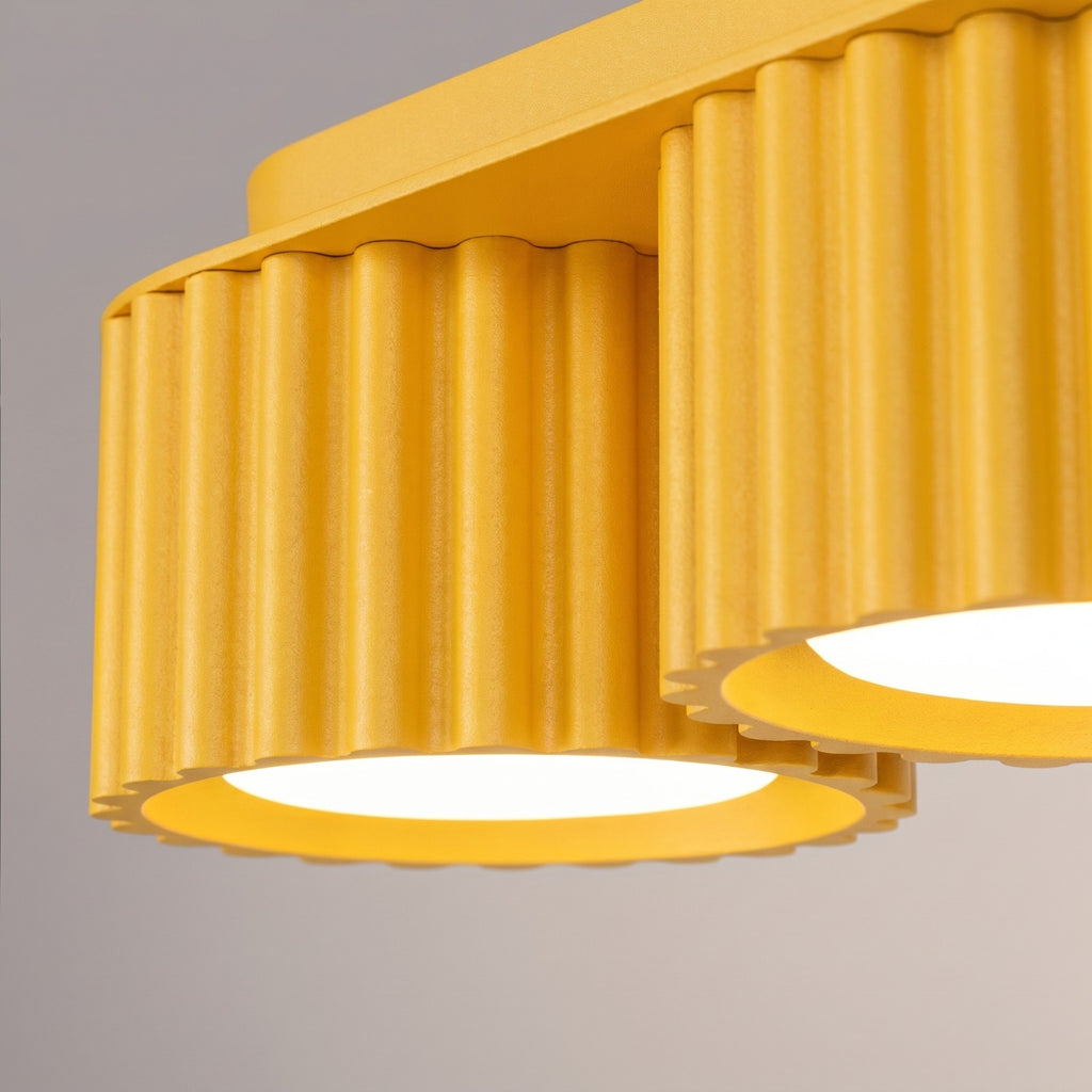 Plafonnier Aura 3 aluminium jaune GX53 en situation