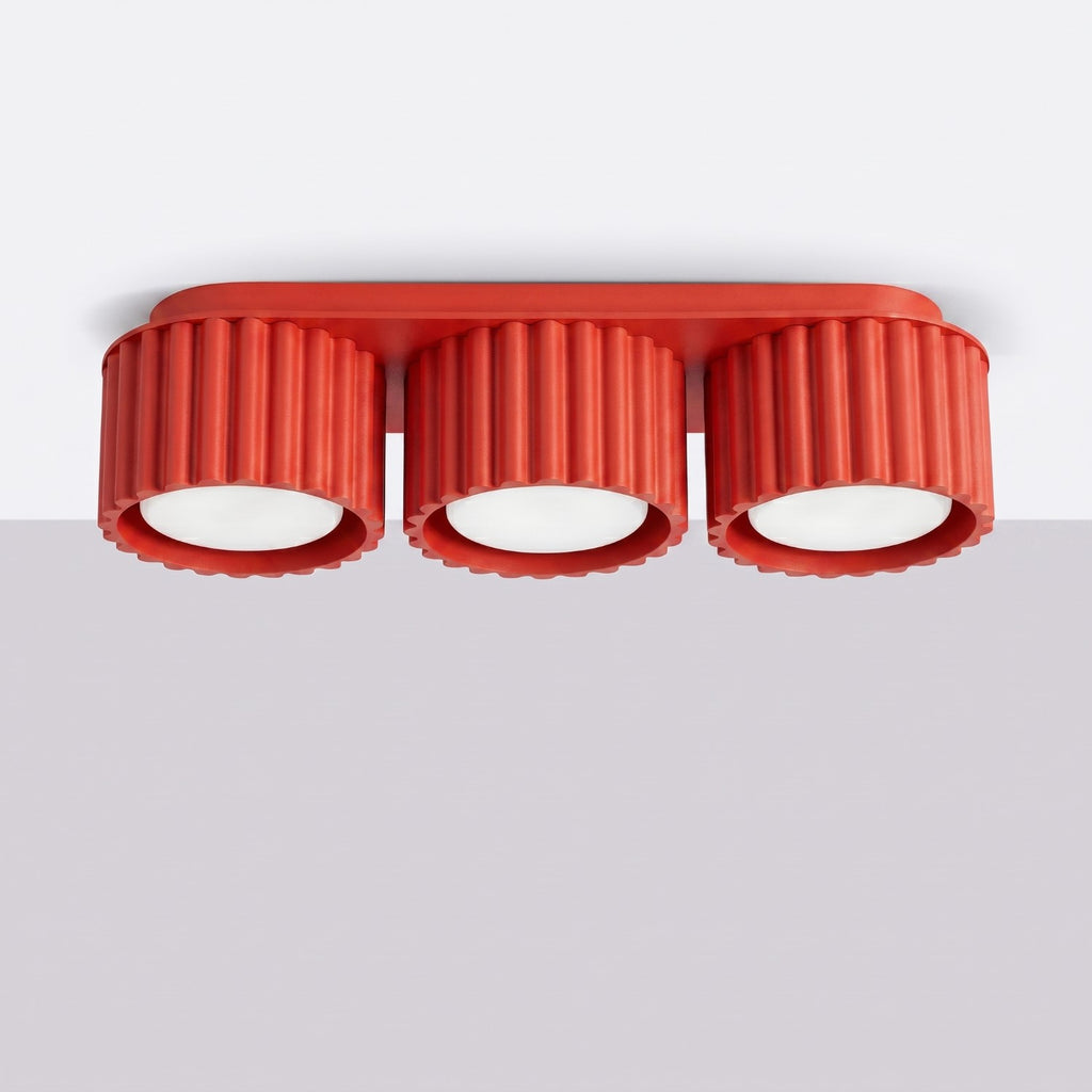 Plafonnier Aura 3 aluminium rouge GX53 vue de profil