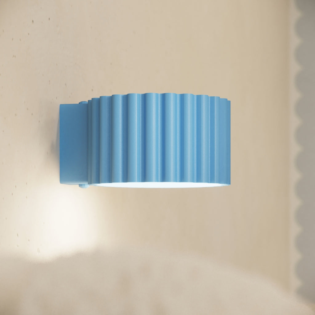 Plafonnier Aura 3 aluminium bleu clair GX53 de face