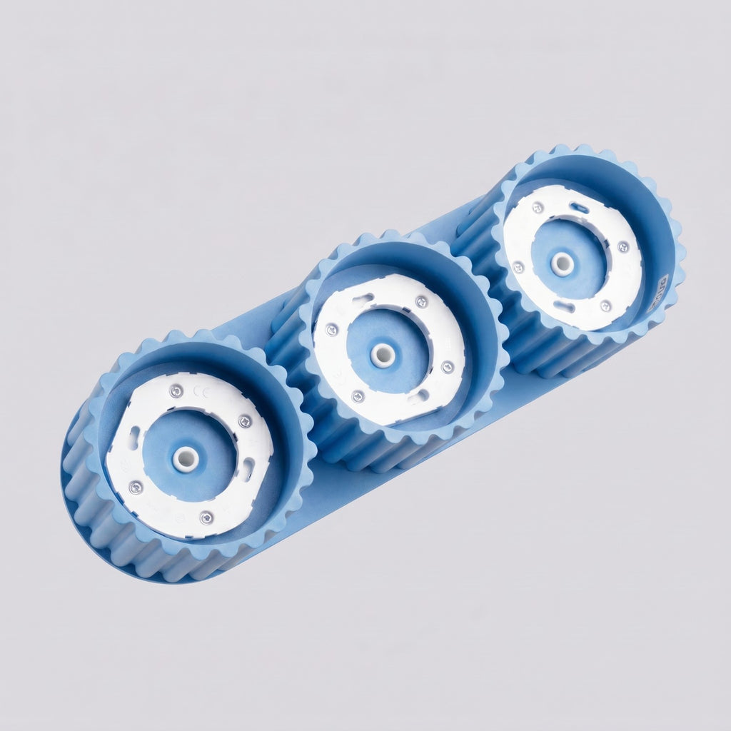 Plafonnier Aura 3 aluminium bleu clair GX53 vue rapprochée