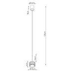 Suspension Aura 1 lumière aluminium blanc GX53 schéma des dimensions