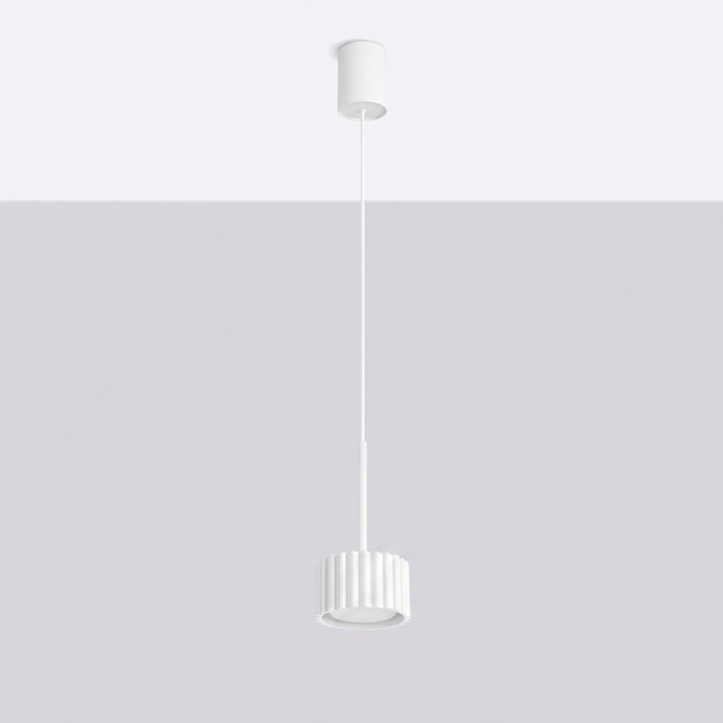 Suspension Aura 1 lumière aluminium blanc GX53 vue de profil