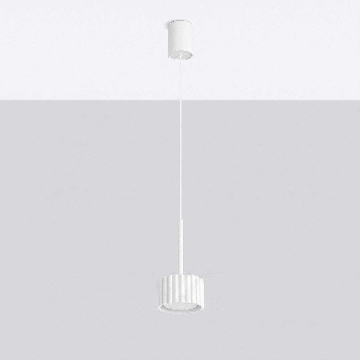 Suspension Aura 1 lumière aluminium blanc GX53 vue de profil