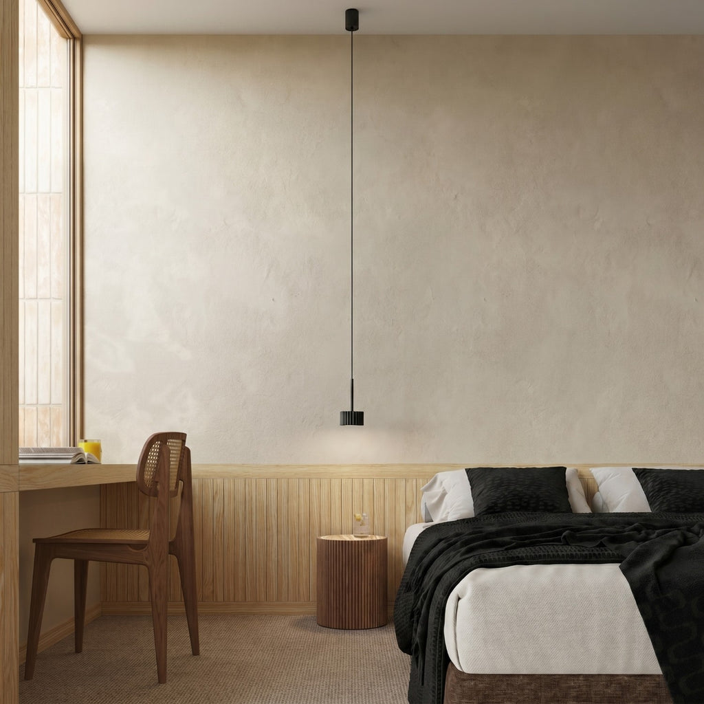 Suspension Aura 1 lumière aluminium noir GX53 de face