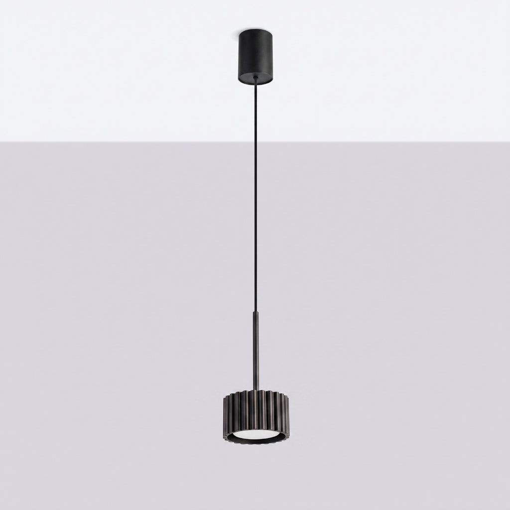 Suspension Aura 1 lumière aluminium noir GX53 vue de profil